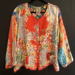 Johnny Was XXL Lyon Jacket 100% Silk (Reversible)